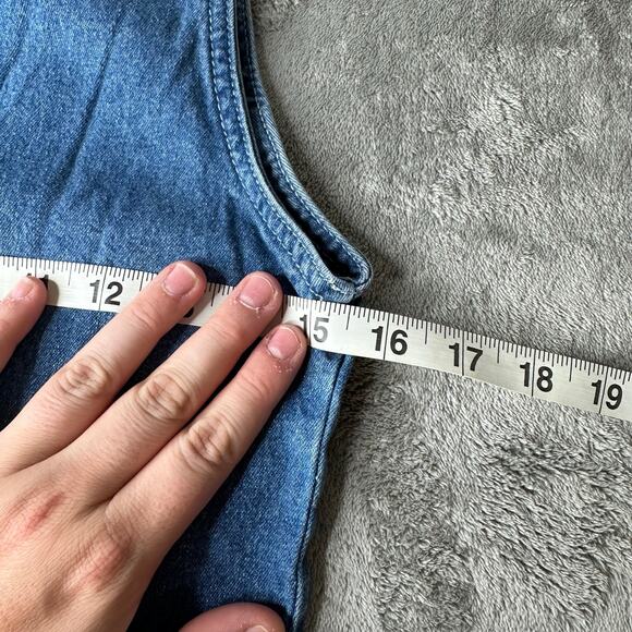 Vintage Kids Radishes and Roses Size 10 Denim Overall Dress 100% Cotton - Picture 10 of 11